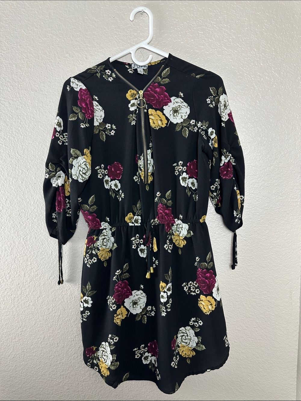 J for Justify black Floral Mini Dress M